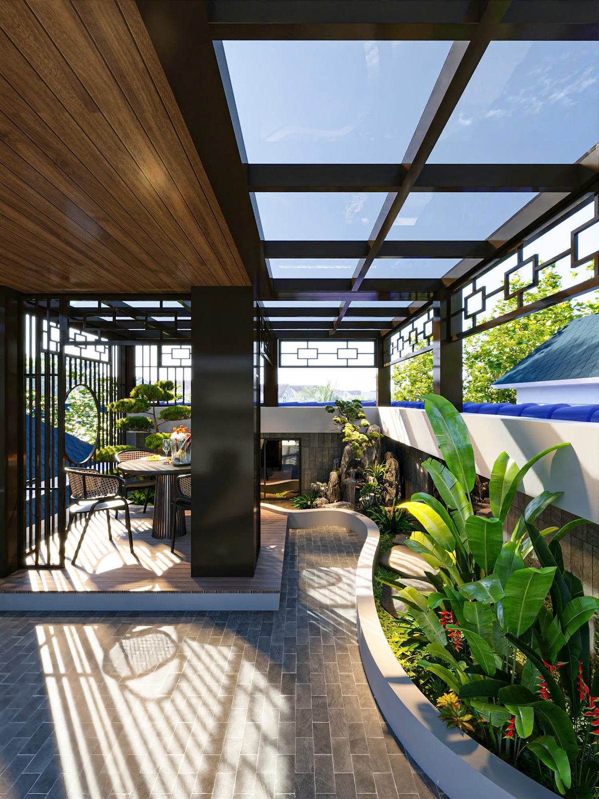 Sân thượng pergola DD5-87